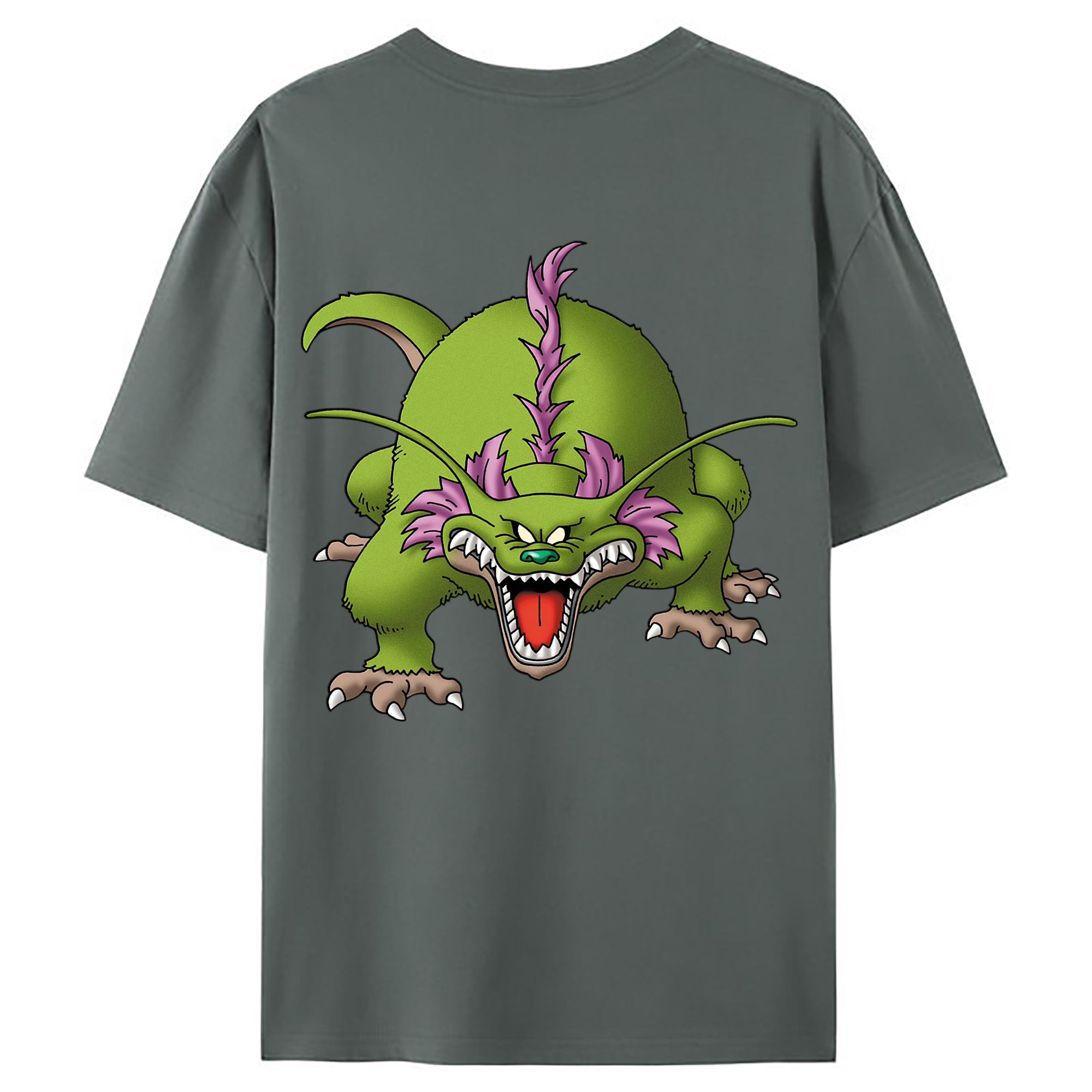 （画像用） ドラゴンクエスト Doragon Kuesuto Dragon Quest 綿100％ メンズ半袖Tシャツ（バックプリント） 通気性